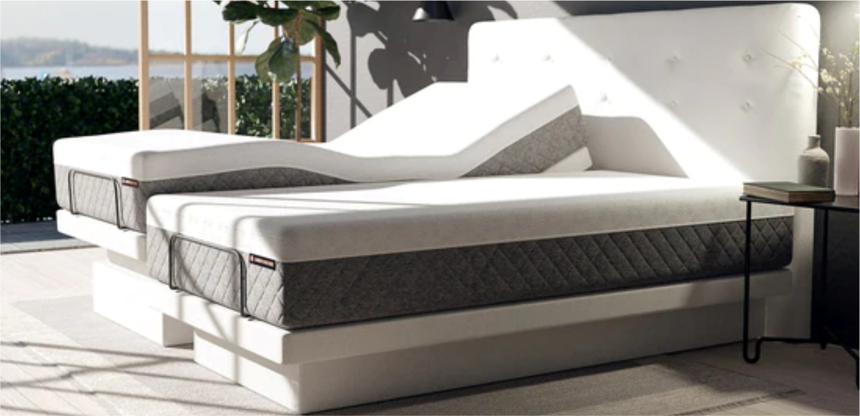 Dawn House smart adjustable bed with upholstered headboard